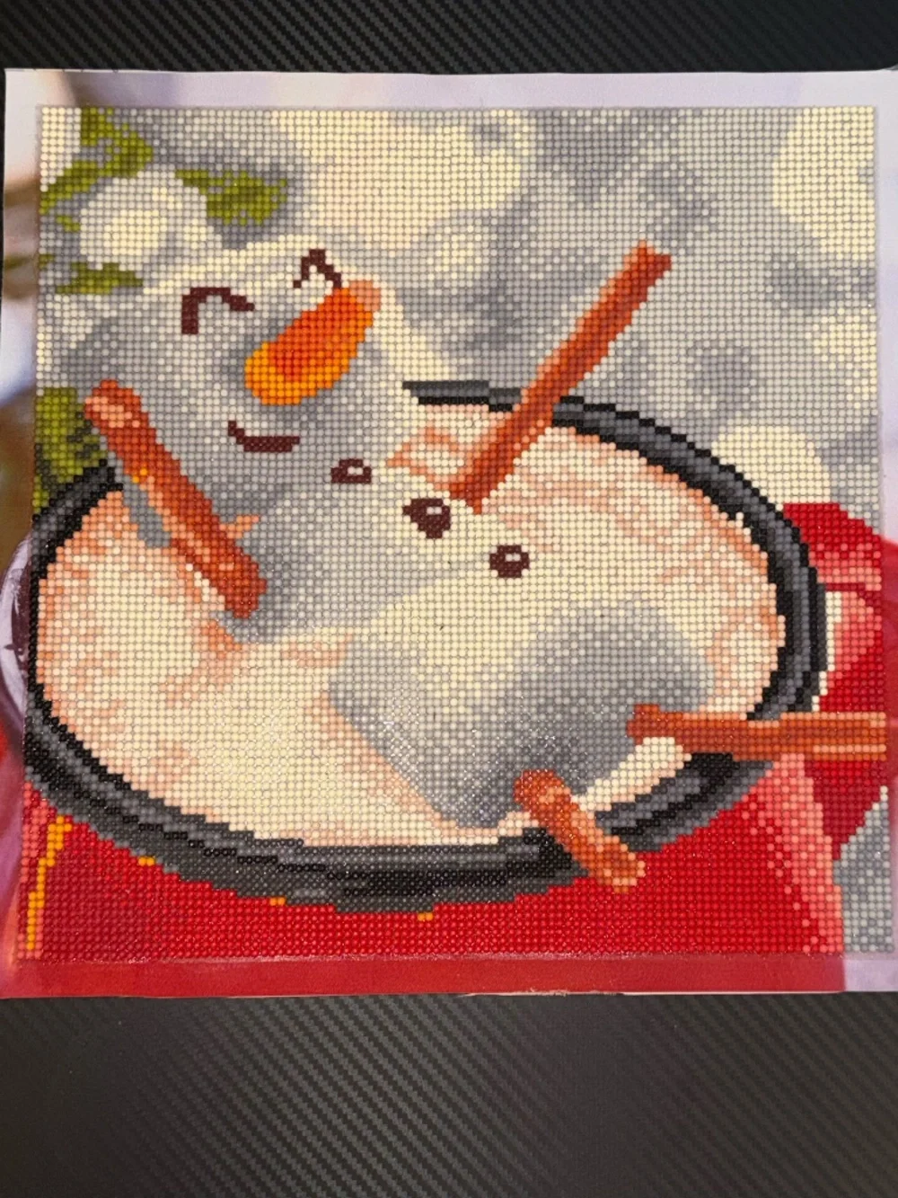 Snowman Latte Finished Diamond Painting